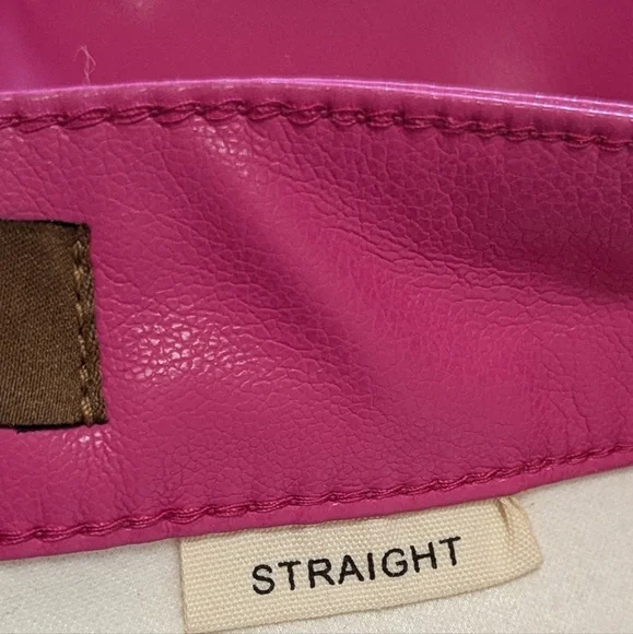 JUDY BLUE Hot Pink Vegan Leather Straight Leg Pants, Like New, Size 24 - Picture 8 of 13